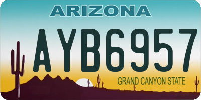 AZ license plate AYB6957