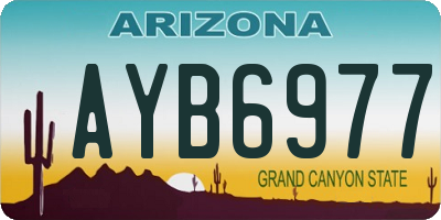 AZ license plate AYB6977