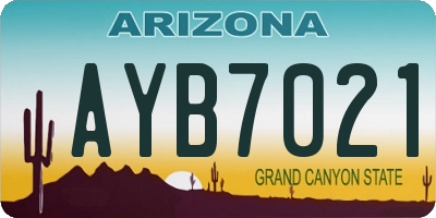 AZ license plate AYB7021