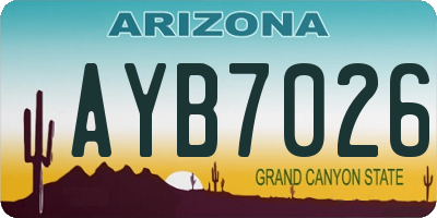 AZ license plate AYB7026