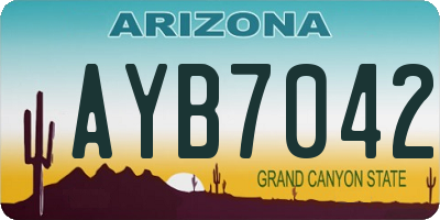 AZ license plate AYB7042