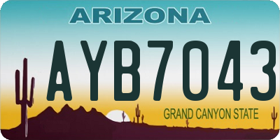 AZ license plate AYB7043