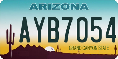 AZ license plate AYB7054