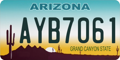 AZ license plate AYB7061