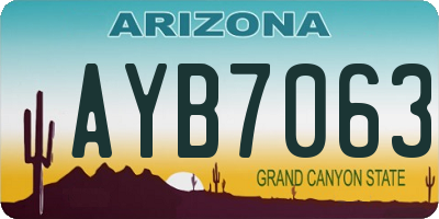 AZ license plate AYB7063