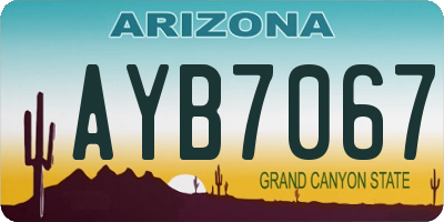 AZ license plate AYB7067