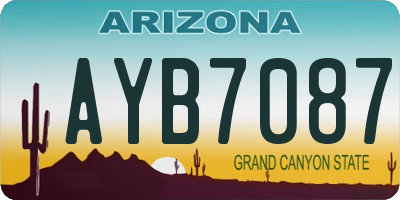 AZ license plate AYB7087