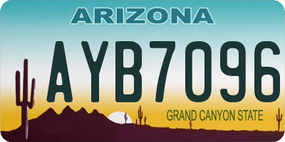 AZ license plate AYB7096
