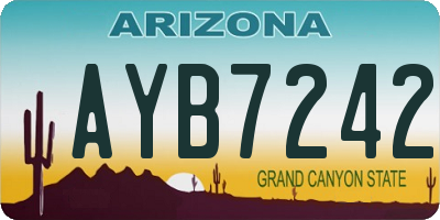 AZ license plate AYB7242