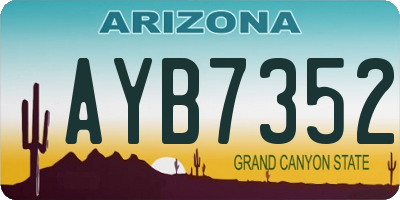 AZ license plate AYB7352