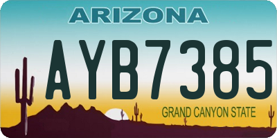 AZ license plate AYB7385