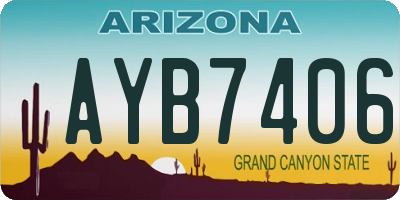 AZ license plate AYB7406