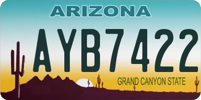 AZ license plate AYB7422