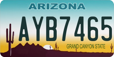AZ license plate AYB7465