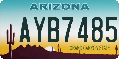 AZ license plate AYB7485