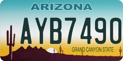 AZ license plate AYB7490