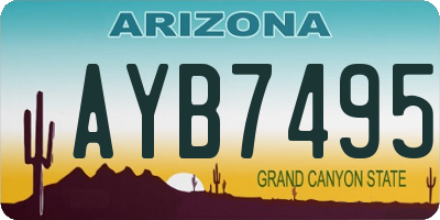 AZ license plate AYB7495
