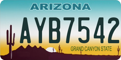 AZ license plate AYB7542