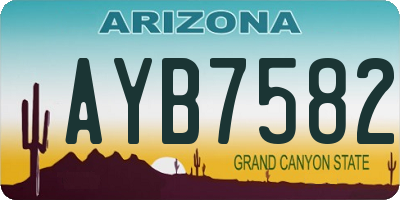 AZ license plate AYB7582