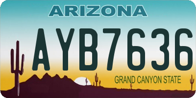 AZ license plate AYB7636