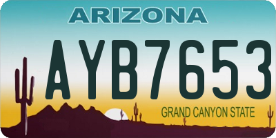 AZ license plate AYB7653