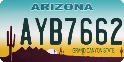 AZ license plate AYB7662
