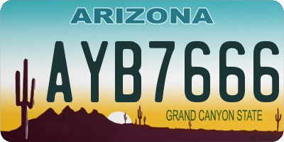 AZ license plate AYB7666