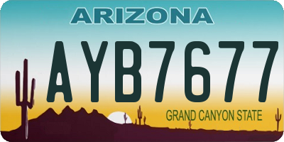 AZ license plate AYB7677