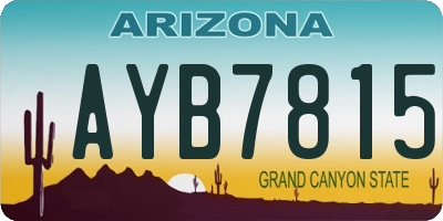 AZ license plate AYB7815