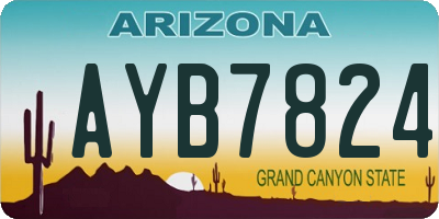 AZ license plate AYB7824