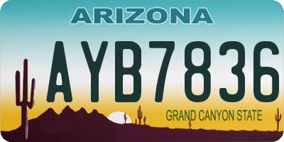AZ license plate AYB7836