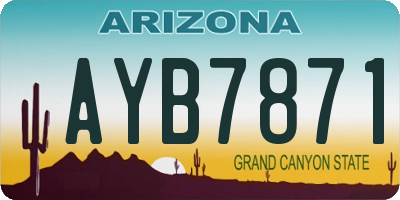 AZ license plate AYB7871