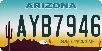 AZ license plate AYB7946