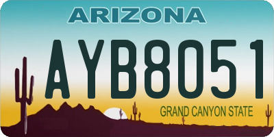 AZ license plate AYB8051
