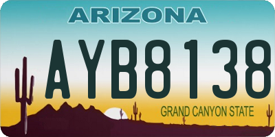 AZ license plate AYB8138
