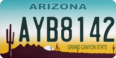 AZ license plate AYB8142