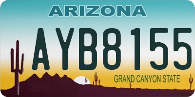 AZ license plate AYB8155