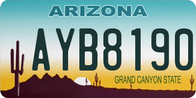 AZ license plate AYB8190