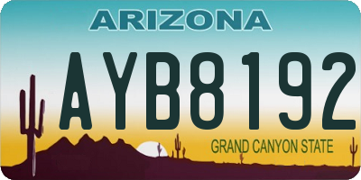 AZ license plate AYB8192