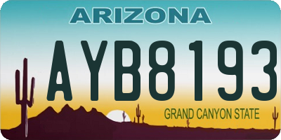 AZ license plate AYB8193