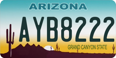 AZ license plate AYB8222