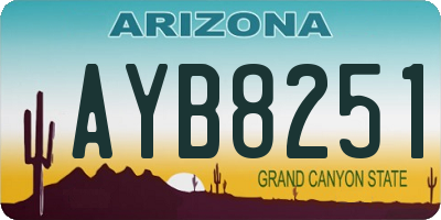 AZ license plate AYB8251