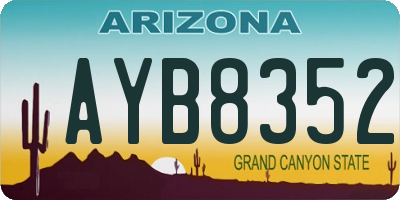 AZ license plate AYB8352