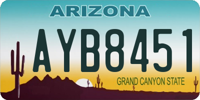 AZ license plate AYB8451