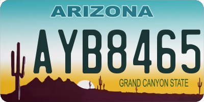 AZ license plate AYB8465