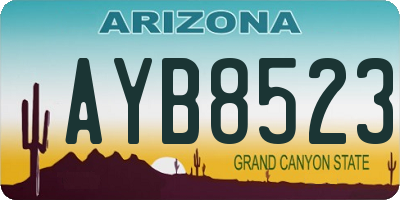 AZ license plate AYB8523