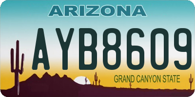 AZ license plate AYB8609
