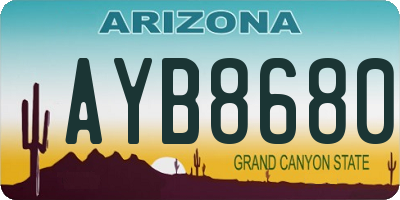 AZ license plate AYB8680