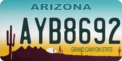 AZ license plate AYB8692