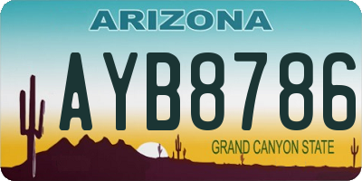 AZ license plate AYB8786